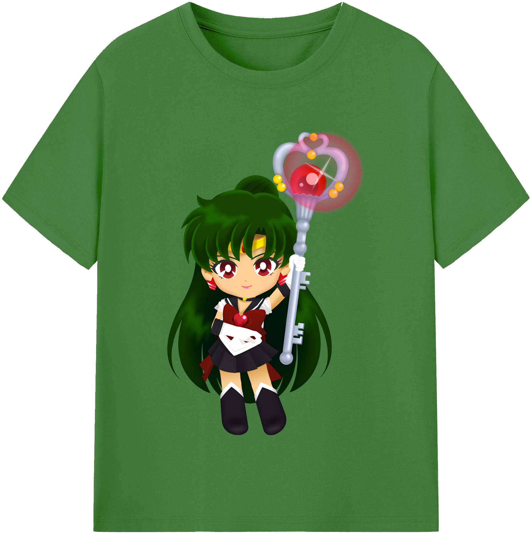 （画像用） 美少女戦士セーラームーン 冥王せつな Sailor Moon Meiou Setsuna レディースカジュアルプリントTシャツ（綿100％）